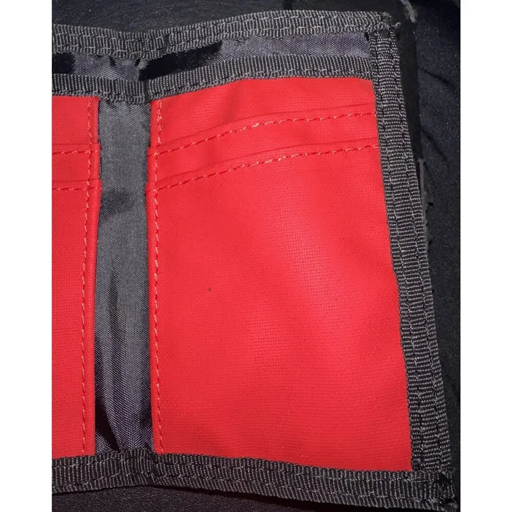 Eddie Bauer Red Trifold Wallet Hook & Loop Billfold NWT